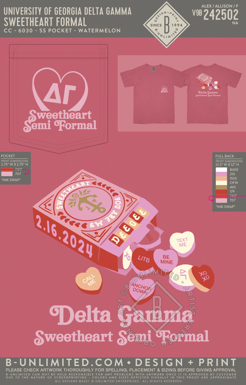 UGA DG - Sweetheart Formal (72hoursale24) - CC - 6030 - SS Pocket - Watermelon