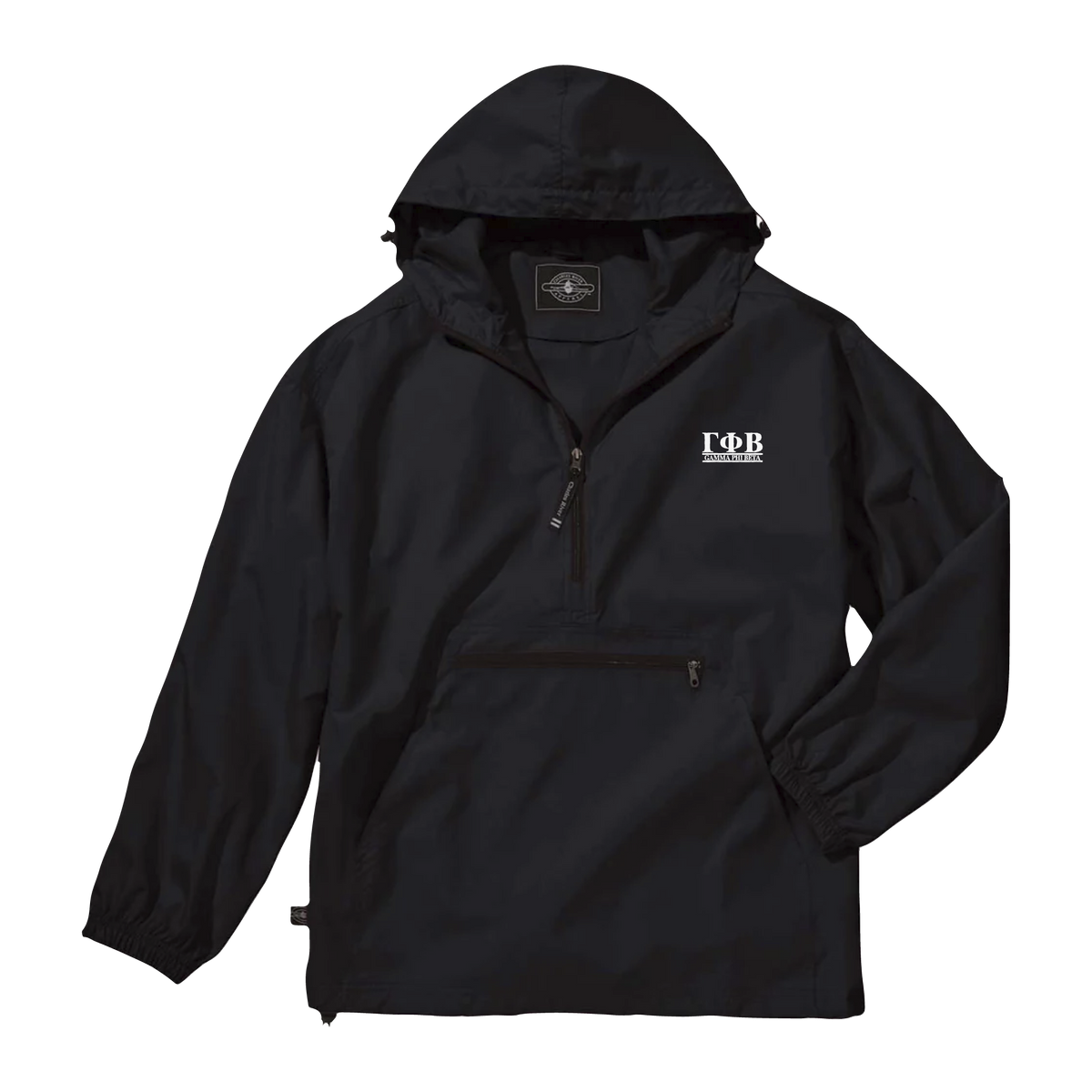 B-Unlimited Greek - Rain Jacket (GPHI) - Charles River - 9905 - Solid Rain Jacket Pullover - Black