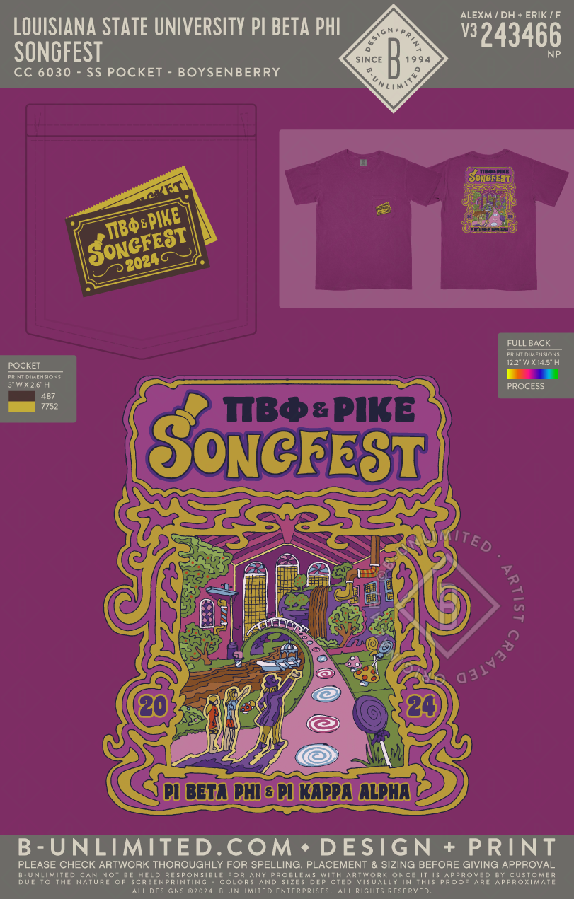 Louisiana State University Pi Beta Phi - Songfest - CC - 6030 - SS Pocket - Boysenberry