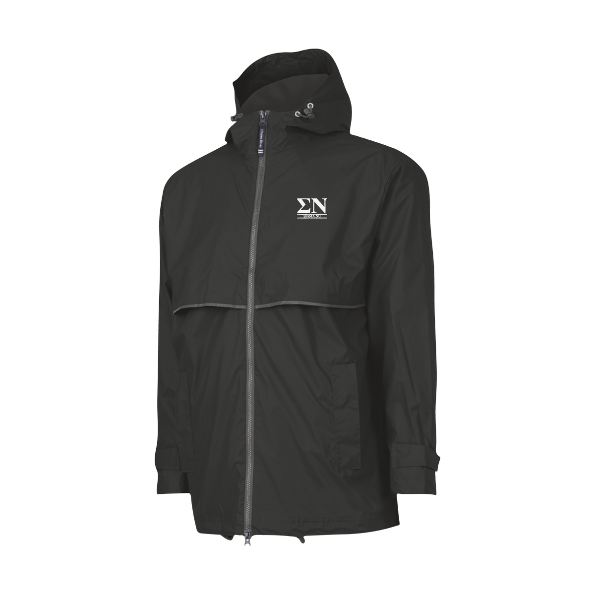 B-Unlimited Greek - Rain Jacket (SIGMA NU) - Charles River - 9199 - New Englander Rain Jacket - Black