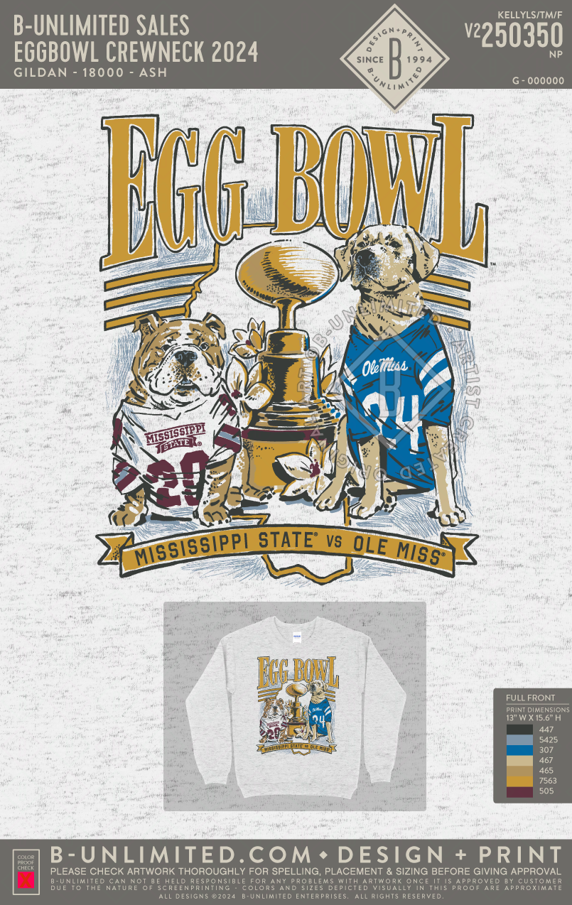 B Unlimited Sales EggBowl Crewneck 2024 Gildan 18000 Crewneck B Unlimited Custom Apparel Shop