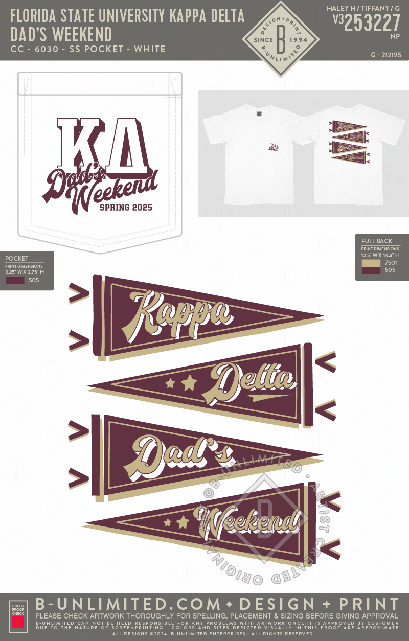 Florida State University Kappa Delta - Dad's Weekend (EOS26) - CC - 6030 - SS Pocket - White