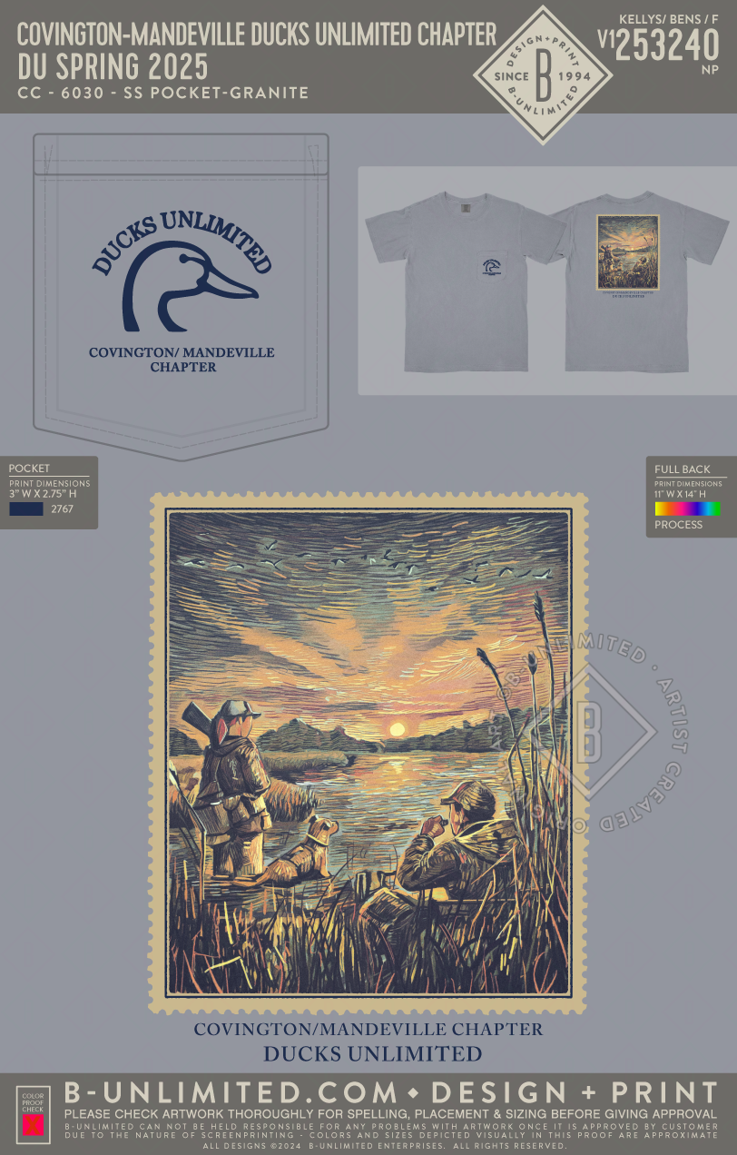 Covington/Mandeville Ducks Unlimited Chapter - DU Spring 2025 - CC - 6030 - SS Pocket - Granite