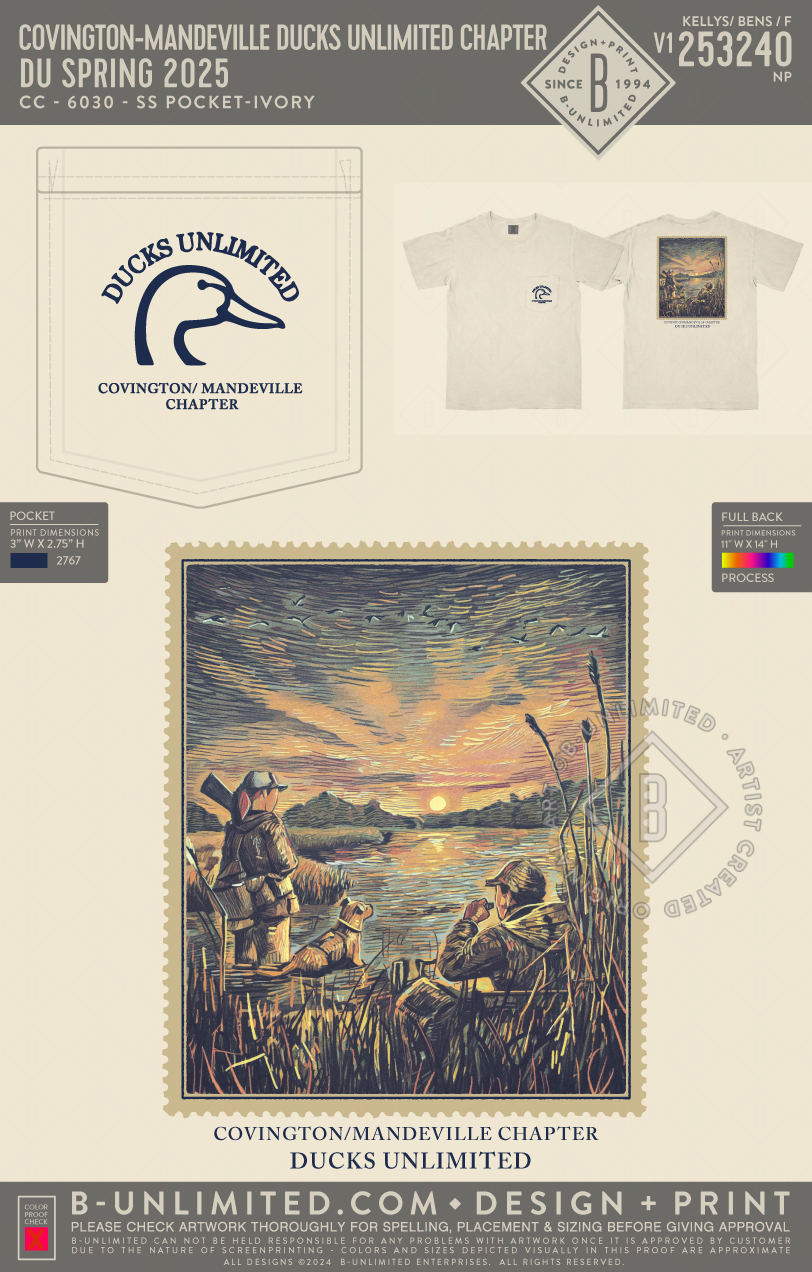 Covington/Mandeville Ducks Unlimited Chapter - DU Spring 2025 - CC - 6030 - SS Pocket - Ivory