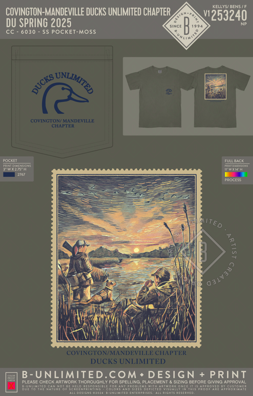 Covington/Mandeville Ducks Unlimited Chapter - DU Spring 2025 - CC - 6030 - SS Pocket - Moss