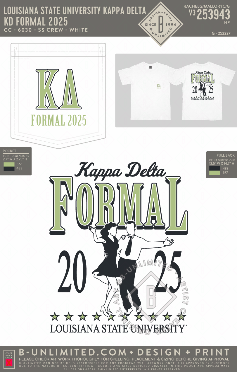 Louisiana State University Kappa Delta - KD Formal 2025 - CC - 6030 - SS Pocket - White