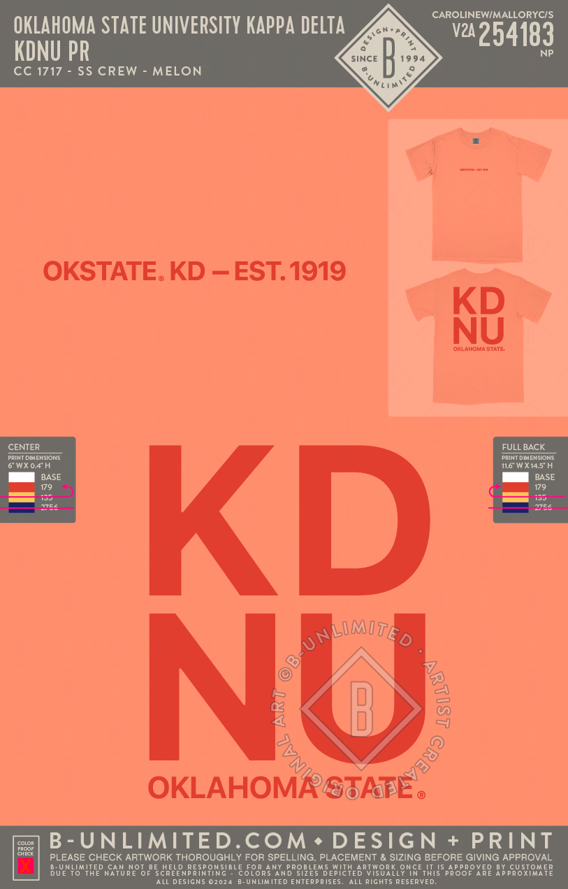 Oklahoma State University Kappa Delta - KDNU PR - CC - 1717 - SS Crew - Melon