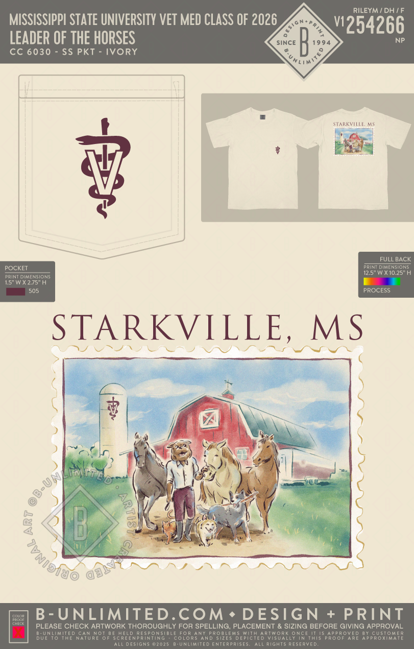 Mississippi State University Vet Med Class of 2026 - Leader of the Horses - CC - 6030 - SS Pocket - Ivory