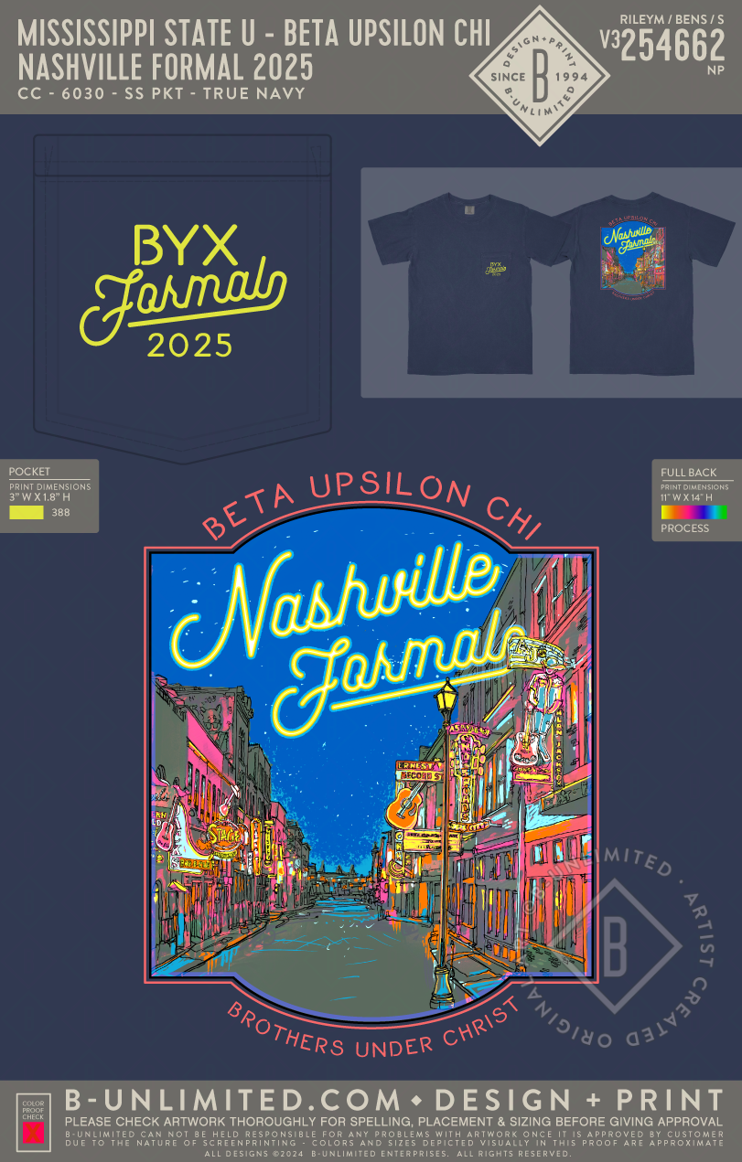 Mississippi State University Beta Upsilon Chi - Nashville Formal 2025 - CC - 6030 - SS Pocket - True Navy