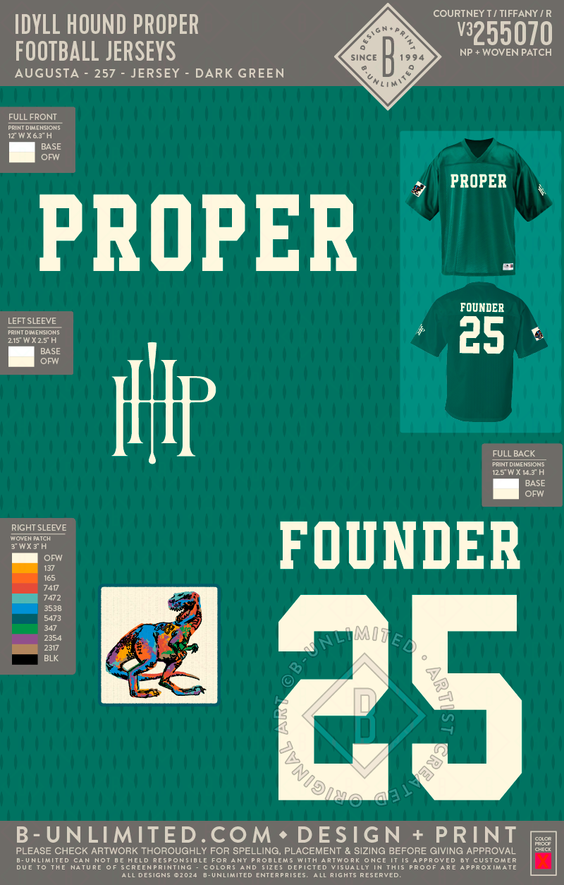 Idyll Hound Proper - Football jerseys - Augusta - 257 - Jersey - Dark Green