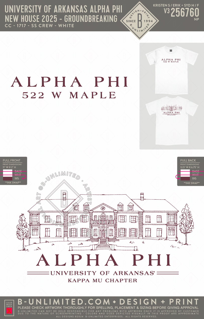 University of Arkansas Alpha Phi - New House 2025 - Groundbreaking (EOS26) - CC - 1717 - SS Crew - White