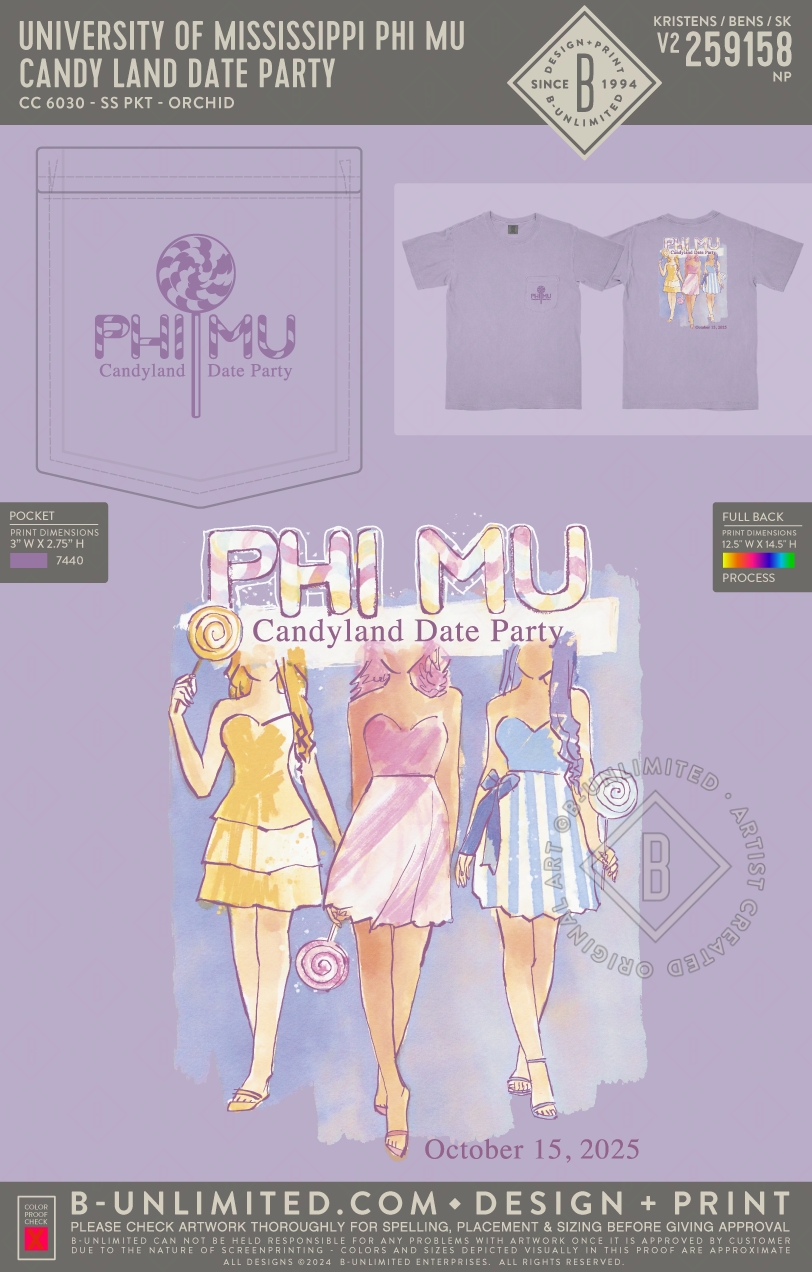University of Mississippi Phi Mu - Candy Land Date Party - CC - 6030 - SS Pocket - Orchid