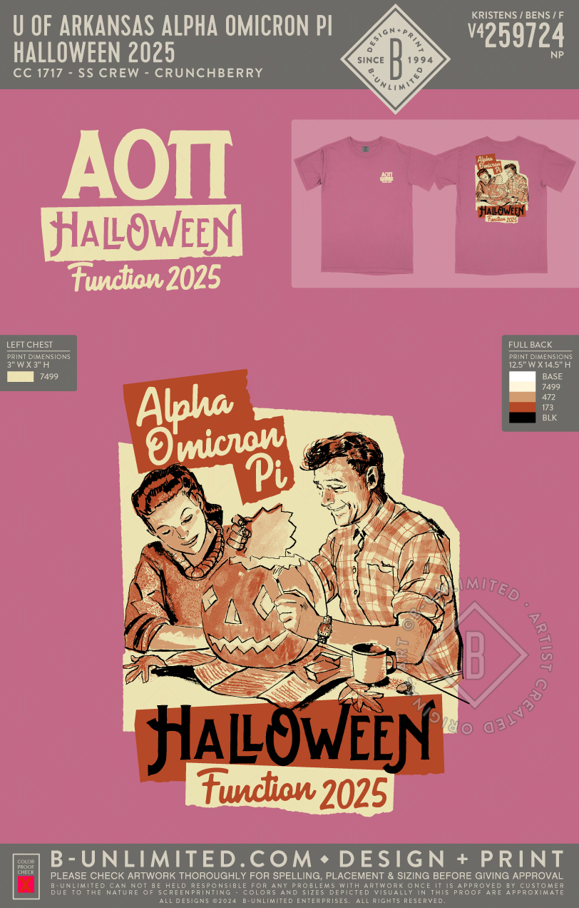 University of Arkansas Alpha Omicron Pi - Halloween 2025 - CC - 1717 - SS Crew - Crunchberry