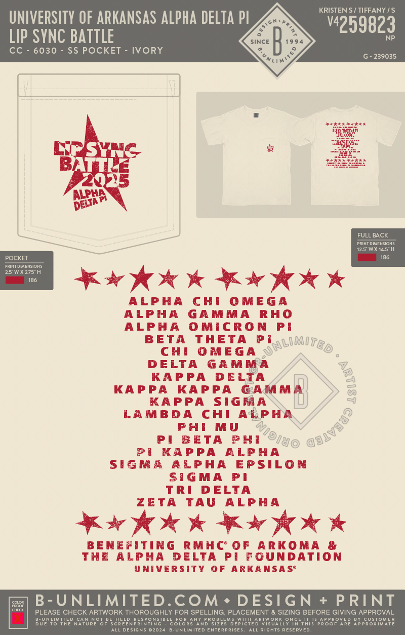 University of Arkansas Alpha Delta Pi - Lip Sync Battle - CC - 6030 - SS Pocket - Ivory