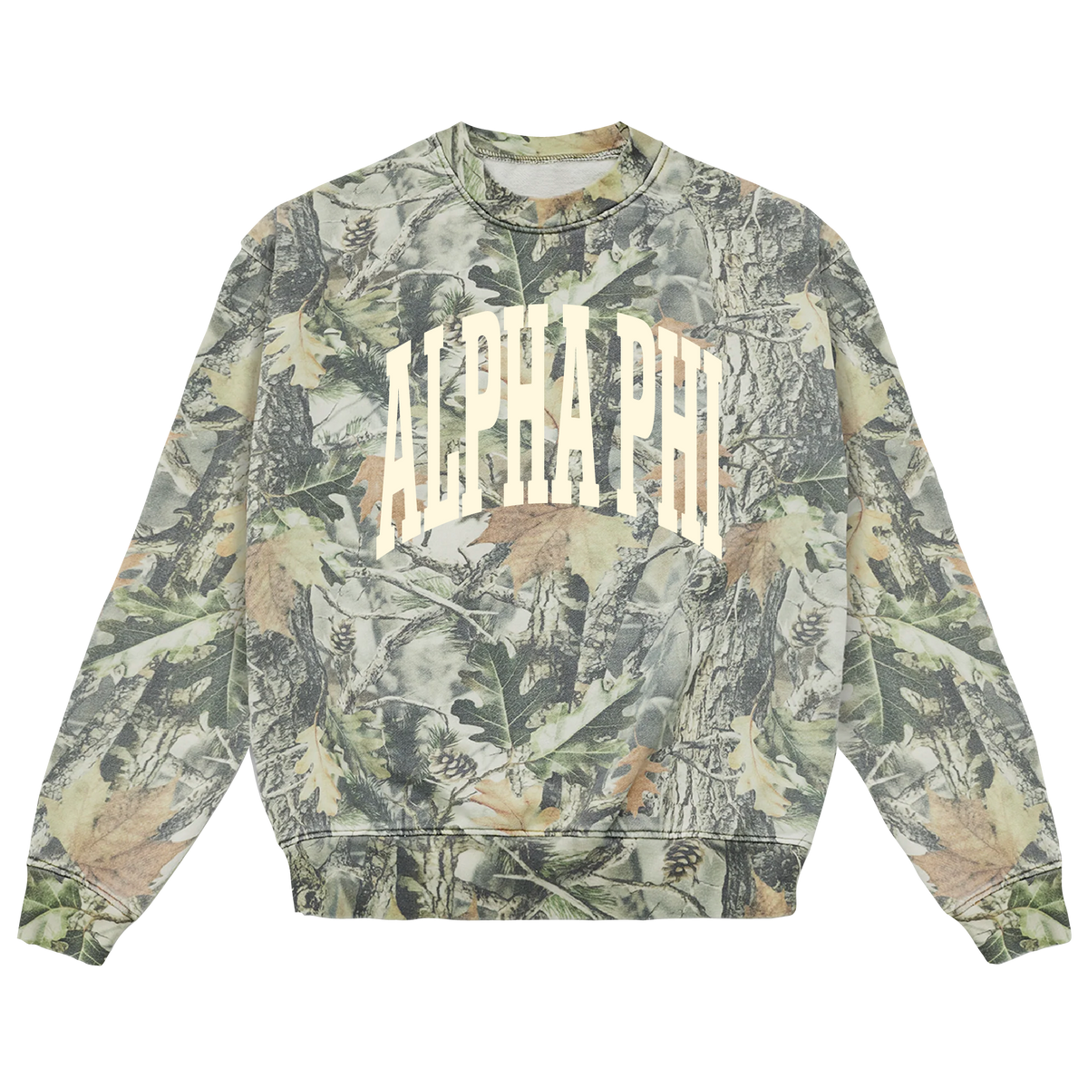 B-Greek - Camo Arch Crewneck - Alpha Phi