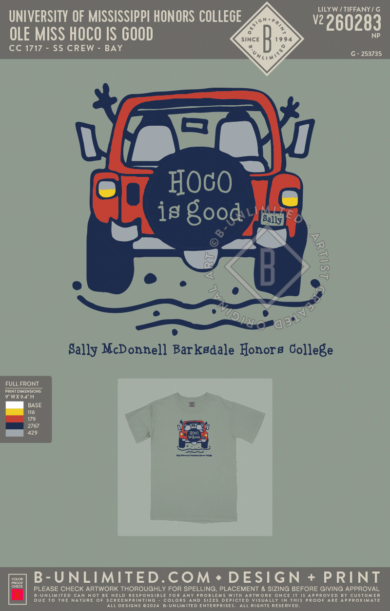 University of Mississippi Honors College - Ole Miss HoCo Is Good - CC - 1717 - SS Crew - Bay