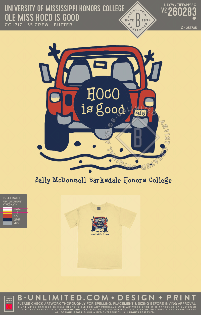 University of Mississippi Honors College - Ole Miss HoCo Is Good - CC - 1717 - SS Crew - Butter