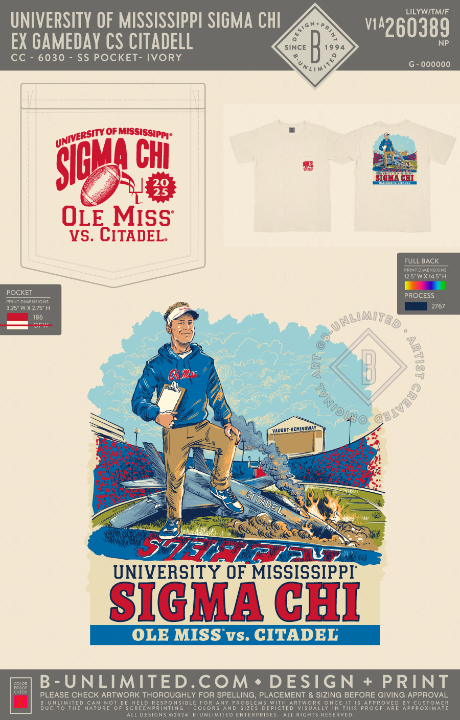 University of Mississippi Sigma Chi - EX Gameday vs Citadel - CC - 6030 - SS Pocket - Ivory