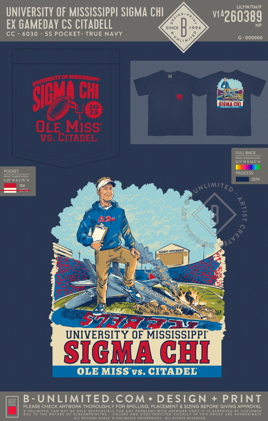 University of Mississippi Sigma Chi - EX Gameday vs Citadel - CC - 6030 - SS Pocket - True Navy