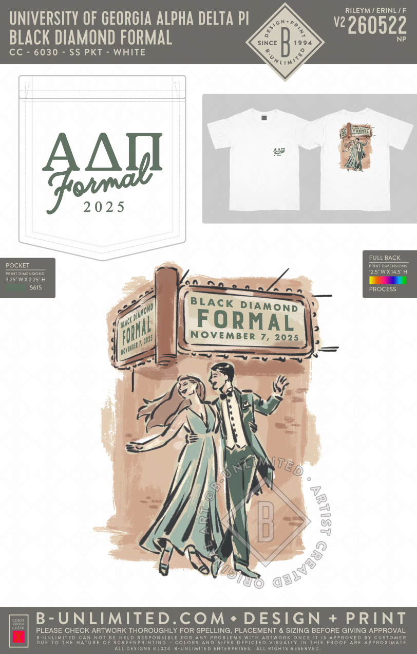 UGA ADPI - Black Diamond Formal - CC - 6030 - SS Pocket - White