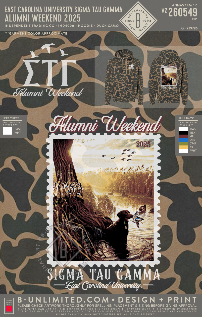 East Carolina University Sigma Tau Gamma - Alumni Weekend 2025 - Independent Trading Co - IND4000 - Hoodie - Duck Camo