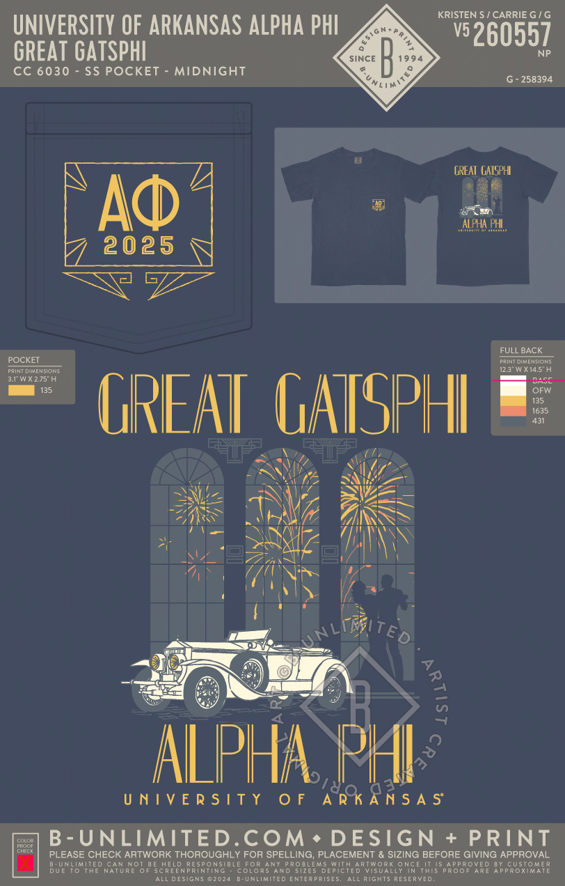 University of Arkansas Alpha Phi - Great Gatsphi - CC - 6030 - SS Pocket - Midnight