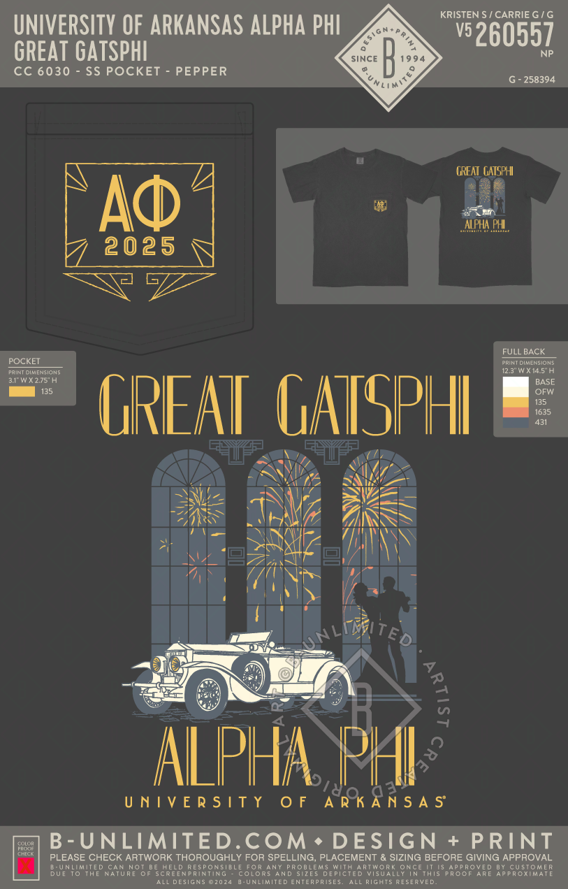University of Arkansas Alpha Phi - Great Gatsphi - CC - 6030 - SS Pocket - Pepper