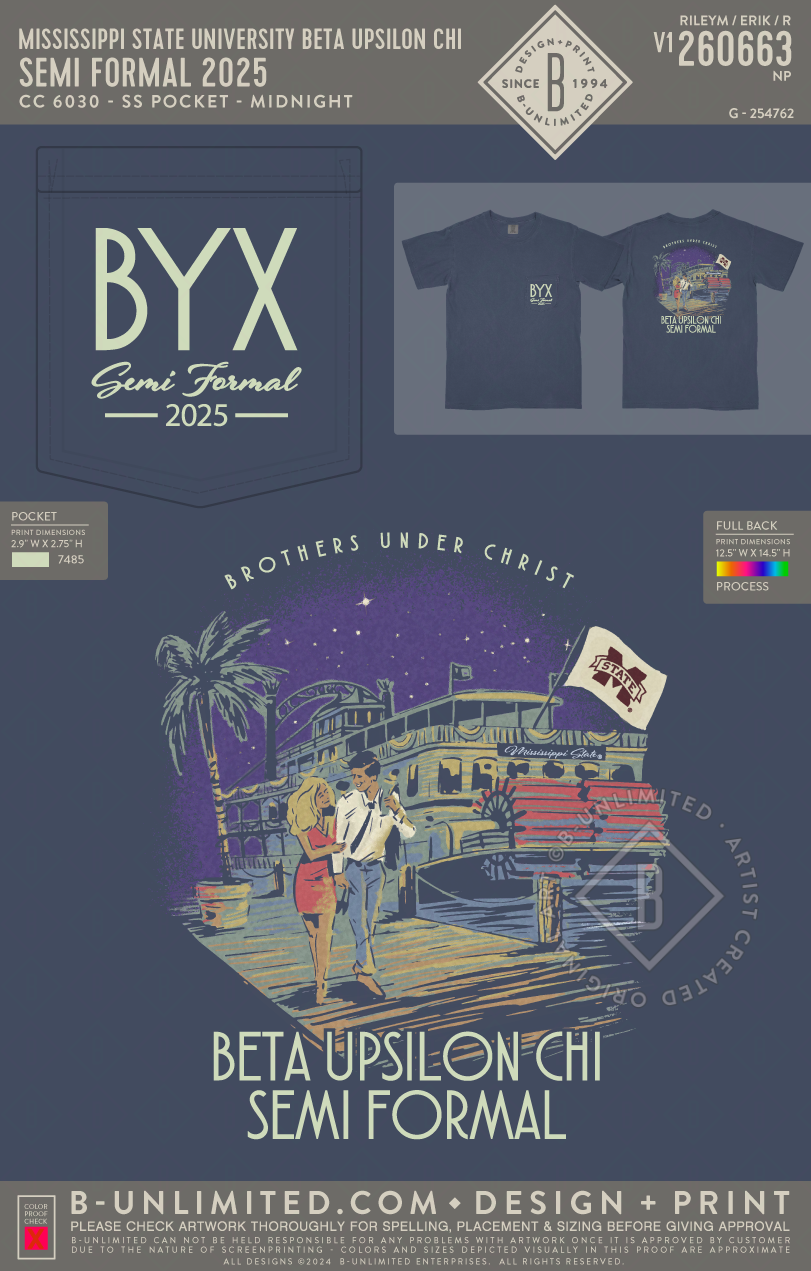 Mississippi State University Beta Upsilon Chi - Semi Formal 2025 - CC - 6030 - SS Pocket - Midnight