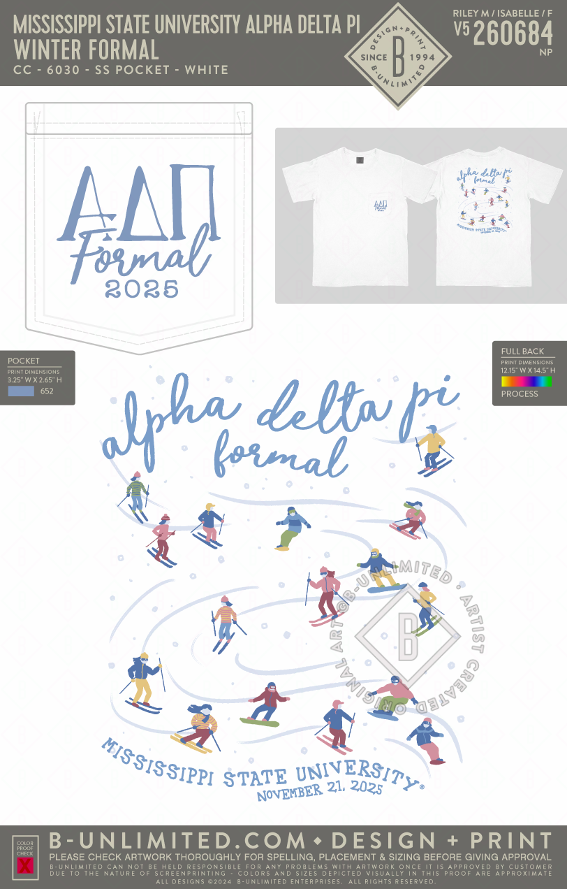 Mississippi State University Alpha Delta Pi - Winter Formal - CC - 6030 - SS Pocket - White