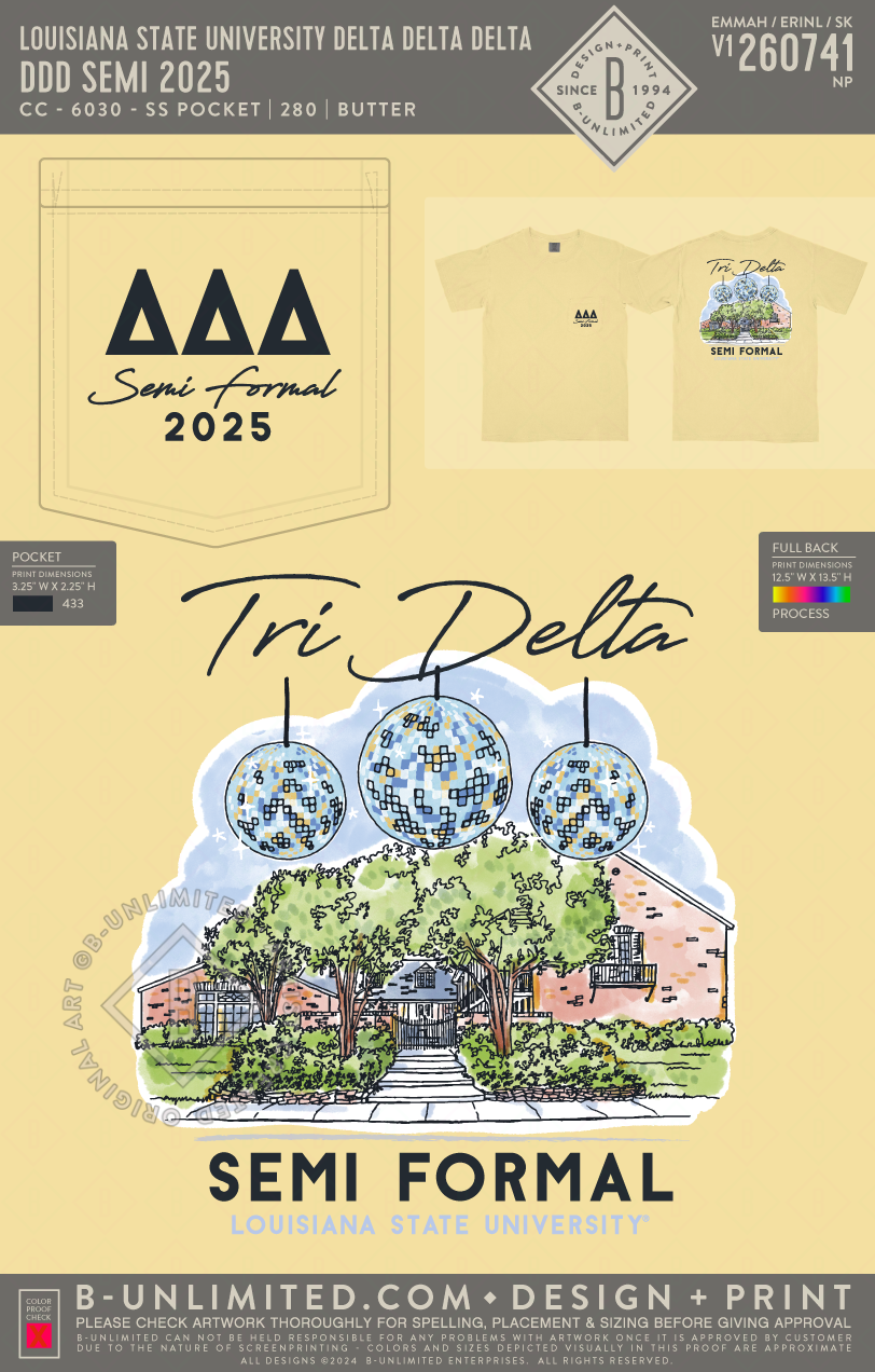 Louisiana State University Delta Delta Delta - DDD Semi 2025 - CC - 6030 - SS Pocket - Butter