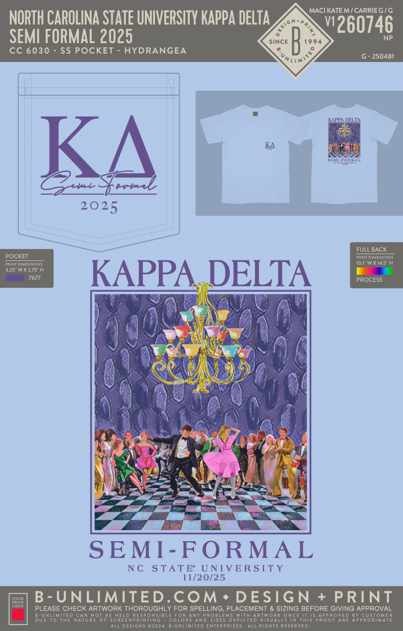 North Carolina State University Kappa Delta - Semi Formal 2025 (EOS26) - CC - 6030 - SS Pocket - Hydrangea