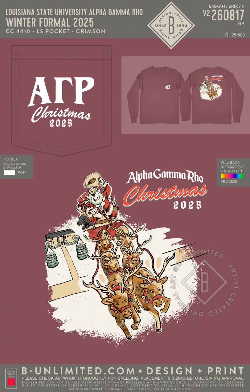 Louisiana State University Alpha Gamma Rho - Winter Formal 2025 - CC - 4410 - LS Pocket - Crimson