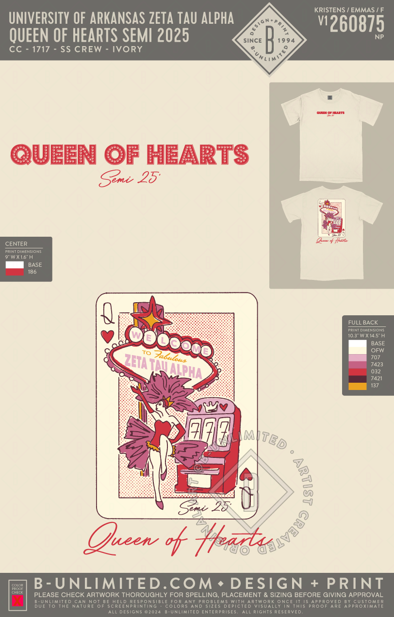 University of Arkansas Zeta Tau Alpha - Queen of Hearts Semi 2025 - CC - 1717 - SS Crew - Ivory