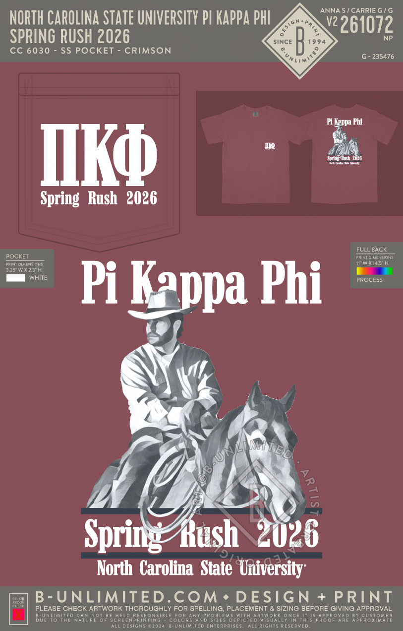 North Carolina State University Pi Kappa Phi - Spring Rush 2026 (EOS26) - CC - 6030 - SS Pocket - Crimson