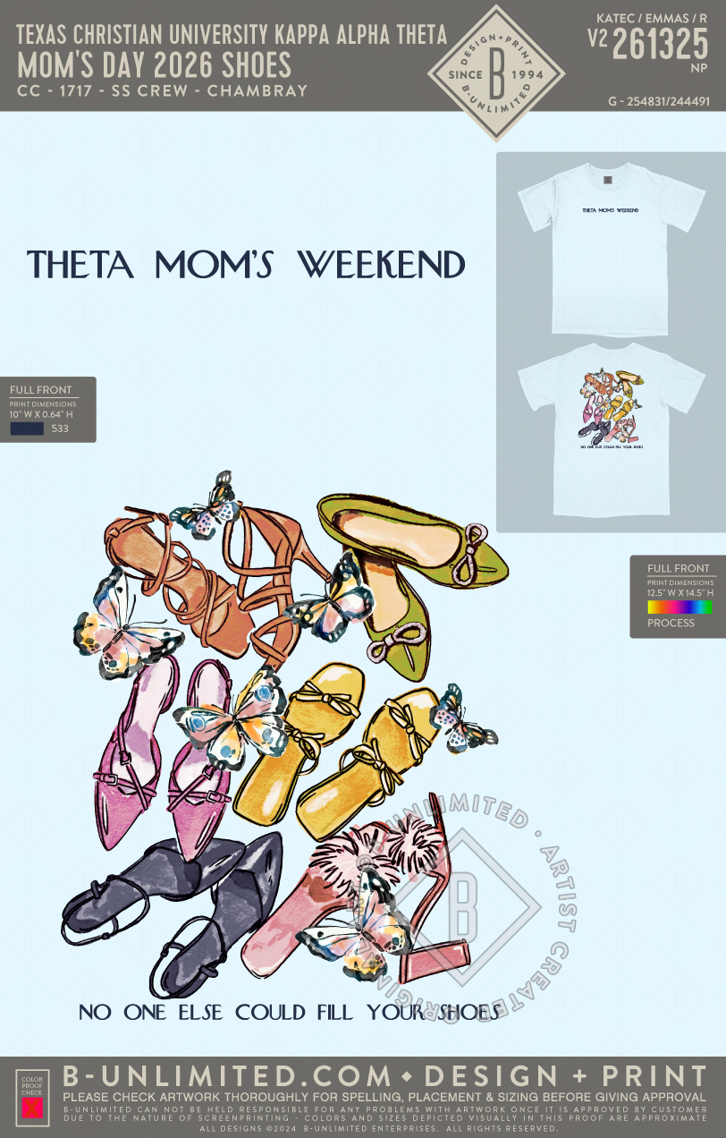 Texas Christian University Kappa Alpha Theta - Mom's Day 2026 Shoes (EOS26) - CC - 1717 - SS Crew - Chambray