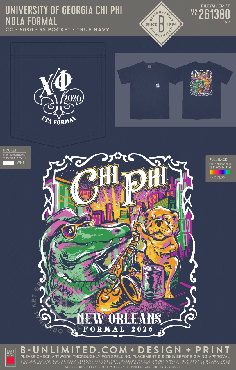 UGA Chi Phi - Nola Formal(EOS26) - CC - 6030 - SS Pocket - True Navy