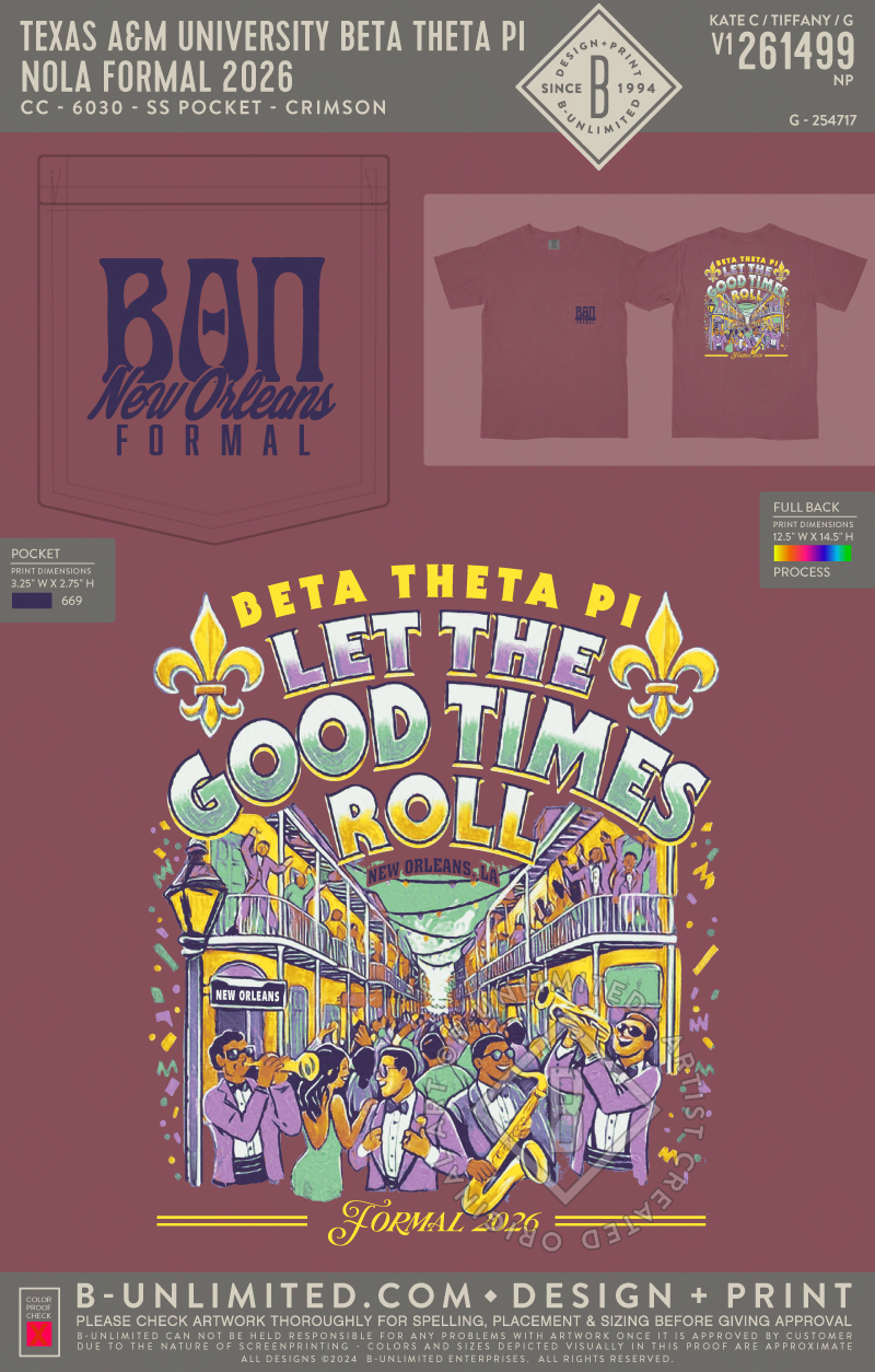 Texas A&M University Beta Theta Pi - Nola Formal 2026 (EOS26) - CC - 6030 - SS Pocket - Crimson