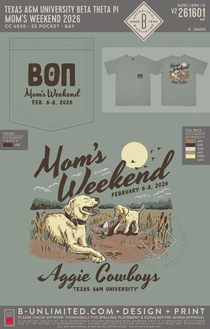 Texas A&M University Beta Theta Pi - Mom's Weekend 2026 (EOS26) - CC - 6030 - SS Pocket - Bay