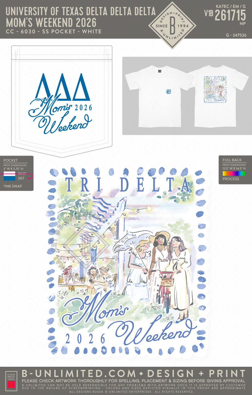 University of Texas Delta Delta Delta - Mom's Weekend 2026 (EOS26) - CC - 6030 - SS Pocket - White