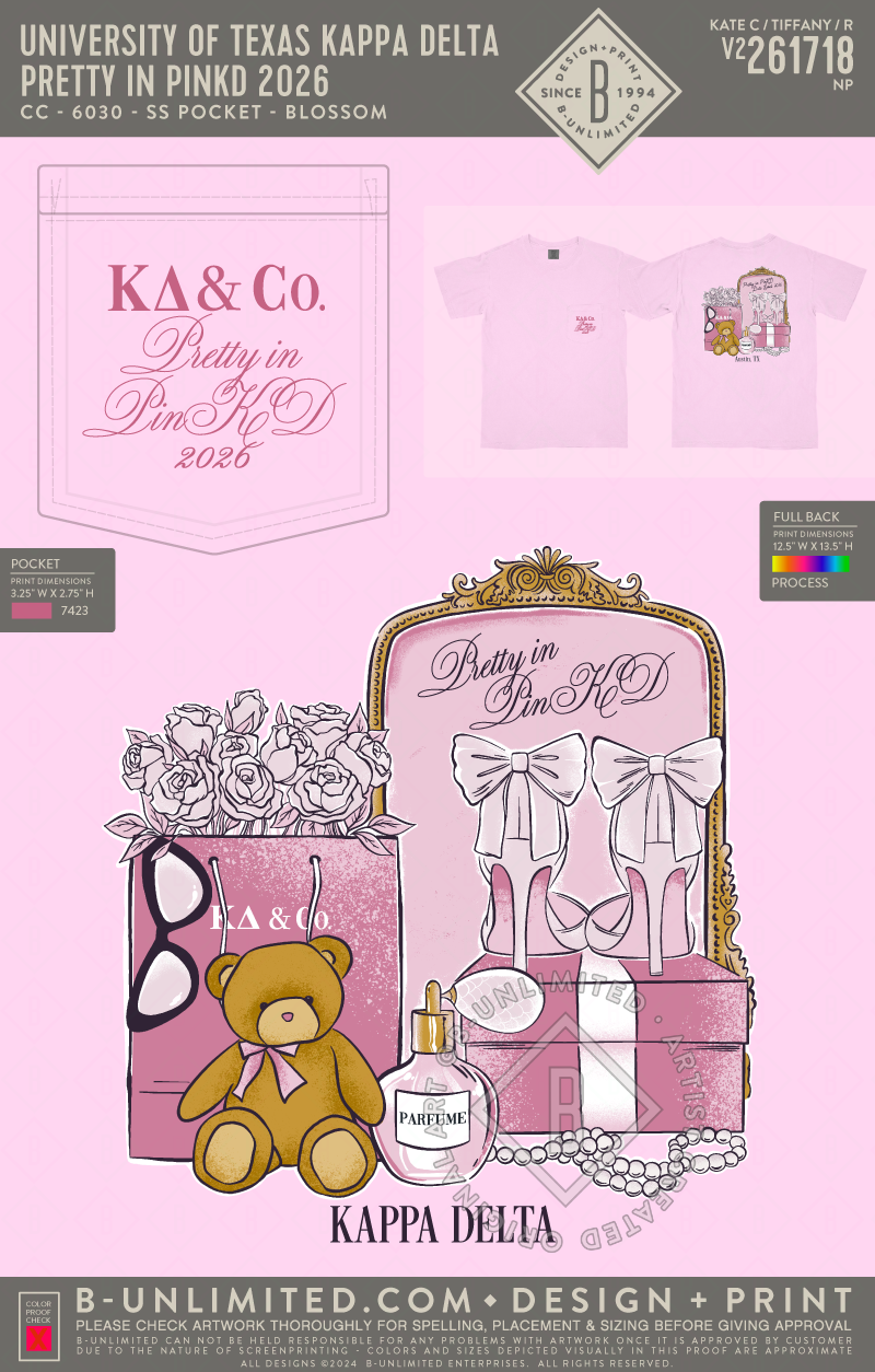University of Texas Kappa Delta - Pretty in PinKD 2026 (EOS26) - CC - 6030 - SS Pocket - Blossom