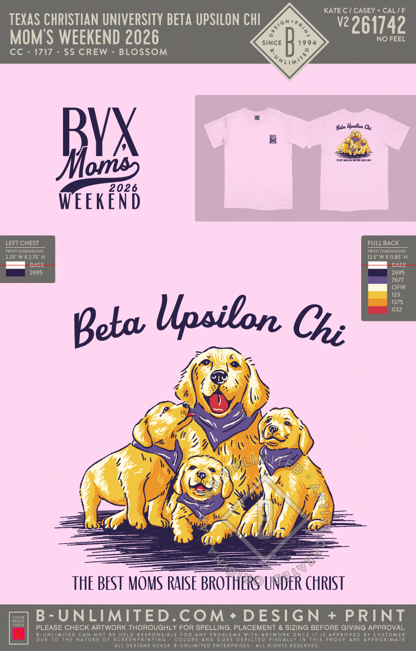 Texas Christian University Beta Upsilon Chi - Mom's Weekend 2026 (EOS26) - CC - 1717 - SS Crew - Blossom