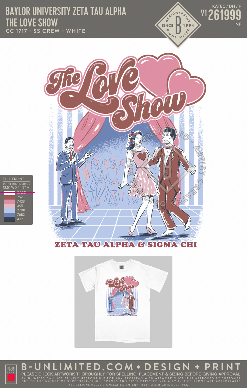 Baylor University Zeta Tau Alpha - The Love Show (EOS26) - CC - 1717 - SS Crew - White