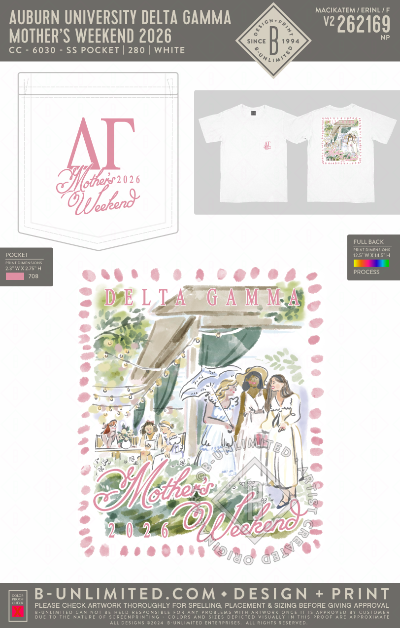 Auburn University Delta Gamma - Mother's Weekend 2026 (EOS26) - CC - 6030 - SS Pocket - White