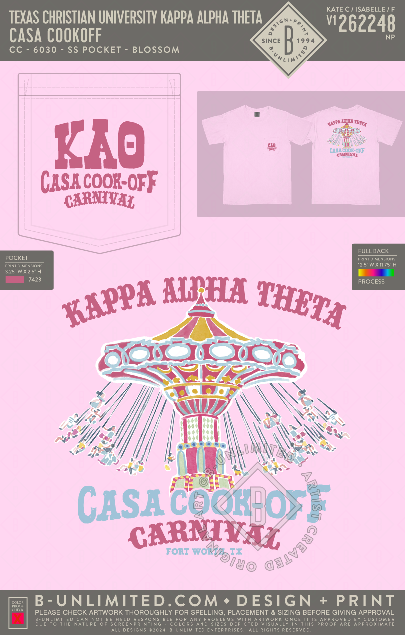 Texas Christian University Kappa Alpha Theta - CASA Cookoff (EOS26) - CC - 6030 - SS Pocket - Blossom
