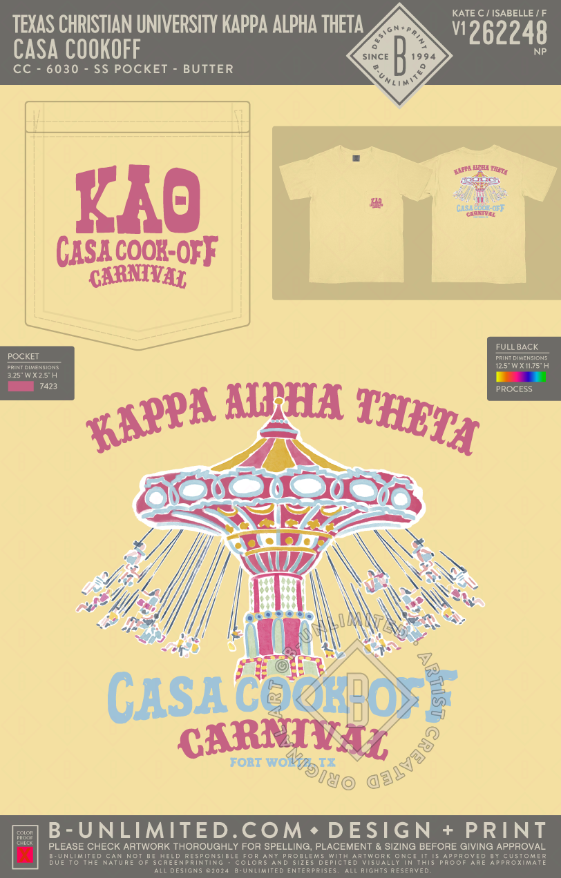Texas Christian University Kappa Alpha Theta - CASA Cookoff (EOS26) - CC - 6030 - SS Pocket - Butter