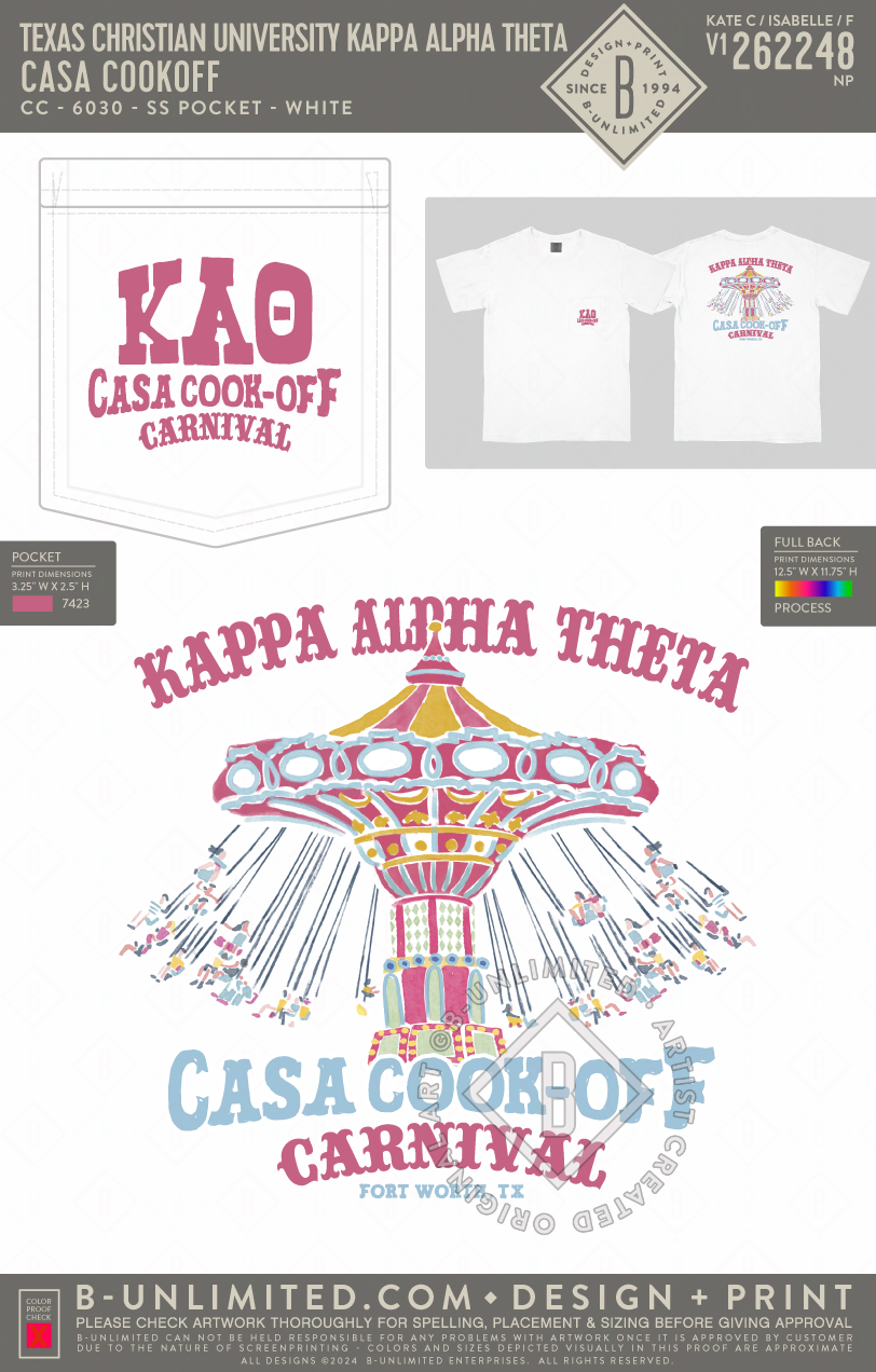 Texas Christian University Kappa Alpha Theta - CASA Cookoff (EOS26) - CC - 6030 - SS Pocket - White