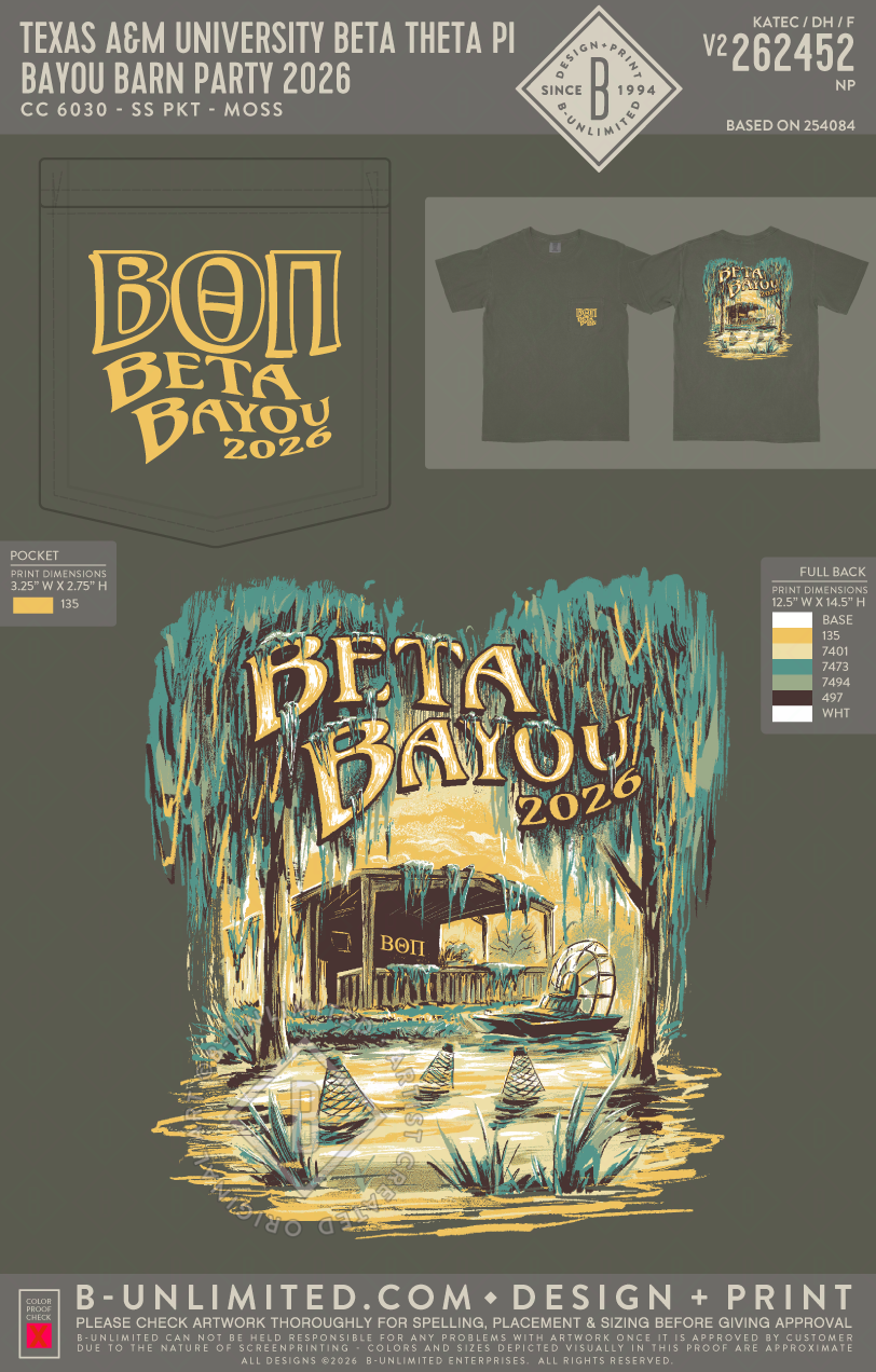Texas A&M University Beta Theta Pi - Bayou Barn Party 2026 (EOS26) - CC - 6030 - SS Pocket - Moss