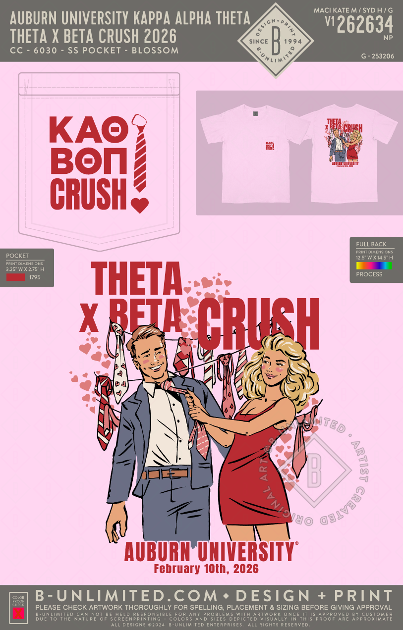 Auburn University Kappa Alpha Theta - Theta x Beta Crush 2026 (EOS26) - CC - 6030 - SS Pocket - Blossom