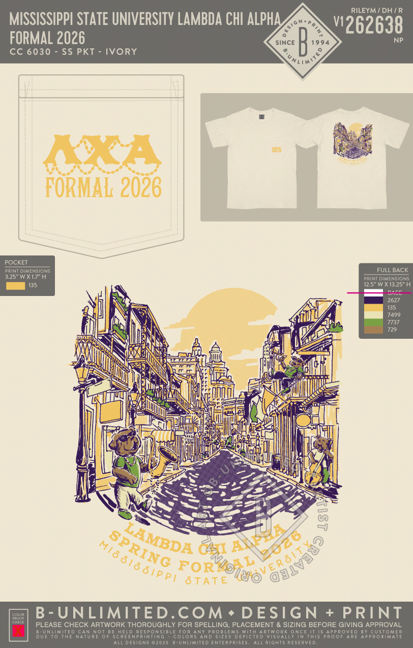 Mississippi State University Lambda Chi Alpha - Formal 2026(EOS26) - CC - 6030 - SS Pocket - Ivory