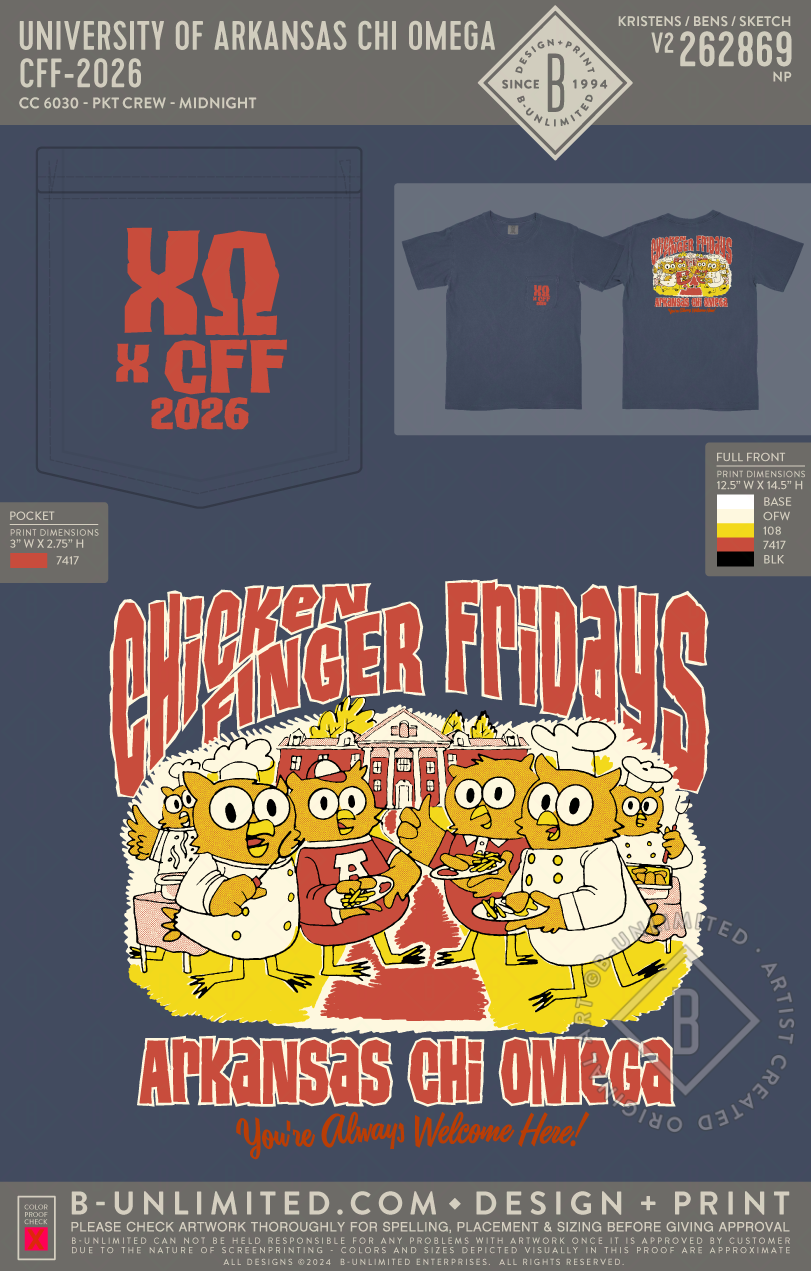 University of Arkansas Chi Omega - CFF 2026 (EOS26) - CC - 6030 - SS Pocket - Midnight